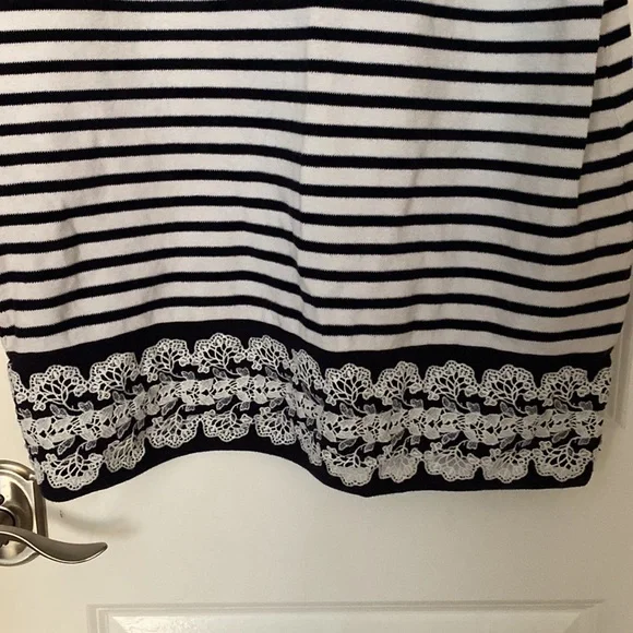 Black & White Striped Talbots Casual Dress Size XL Barely Worn - Picture 2 of 6